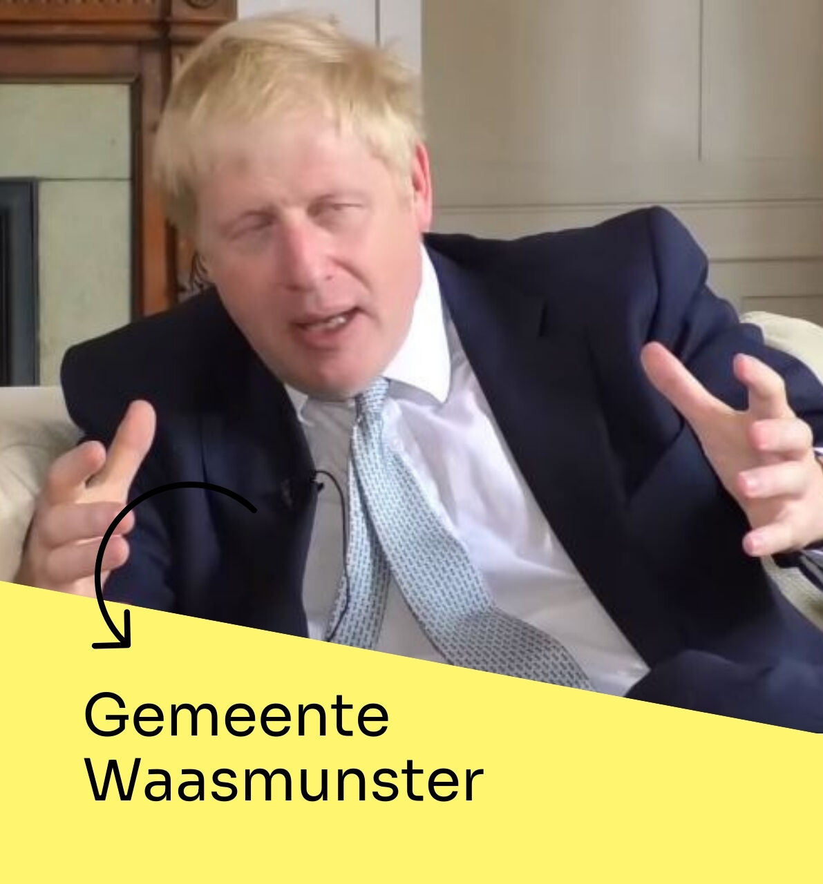 Gemeente Waasmunster als Boris johnson