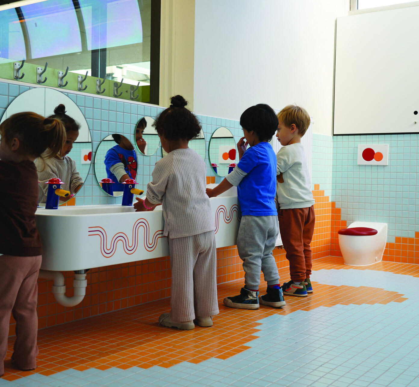 Children at washplace