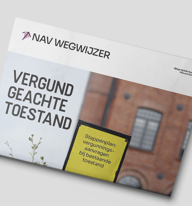 Wegwijzer vergund geachte toestand mockup front